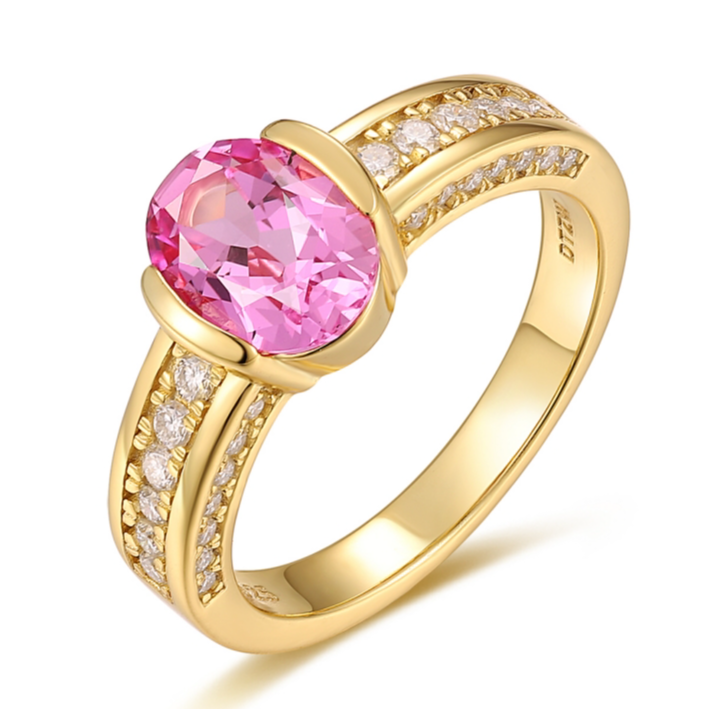 培育蓝宝石【老爸评测专属】s925粉蓝宝戒指 1.6ct左右 JSWL041002