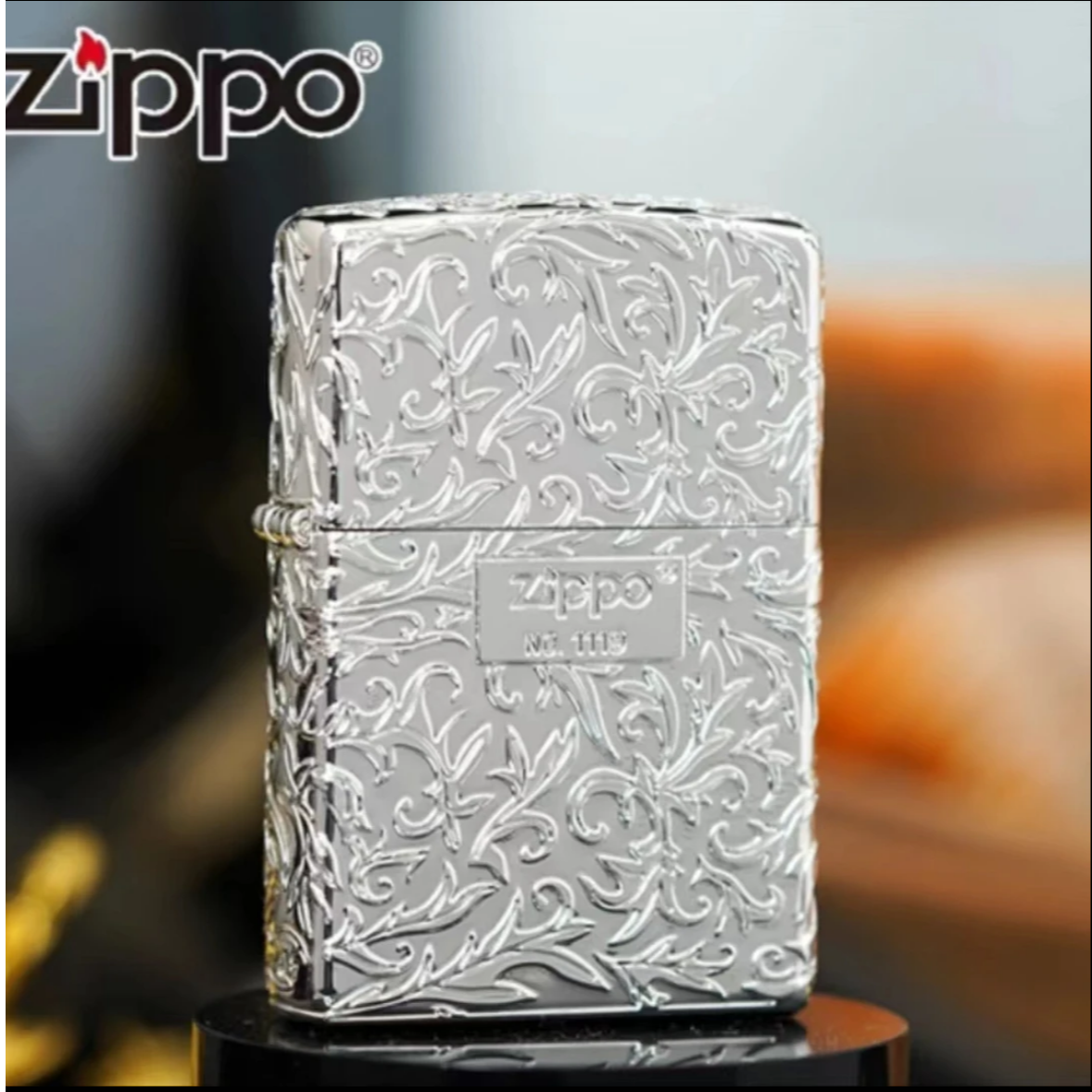 ZIPPO打火机 镀银五面中标唐草 005287