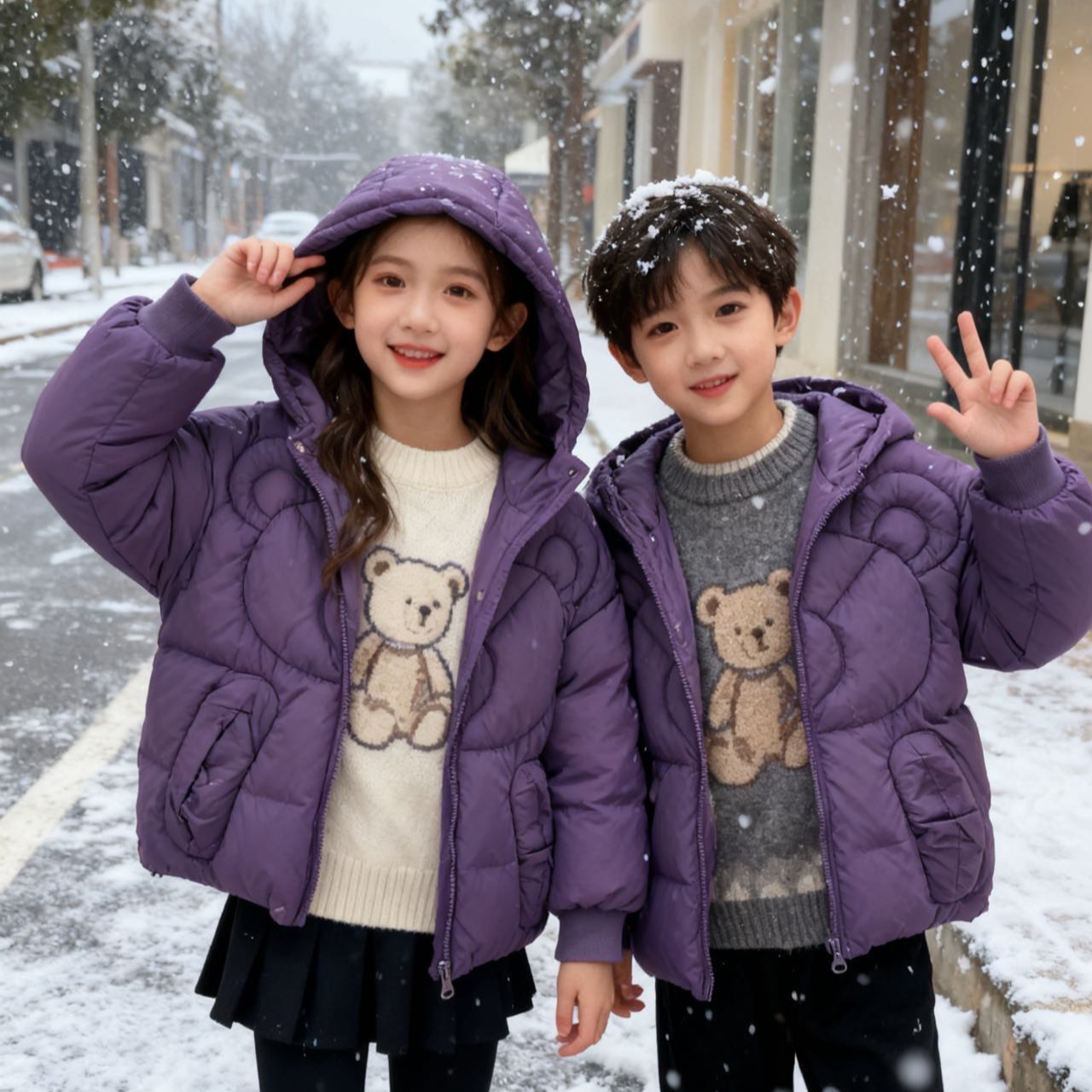 610高端专享儿童冬款羽绒服紫色（老林专属）
