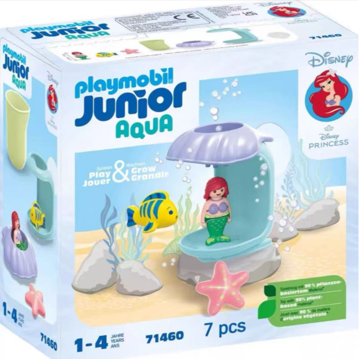 摩比世界 JUNIOR和小美人鱼爱丽儿的贝壳浴室71460 拼插积木