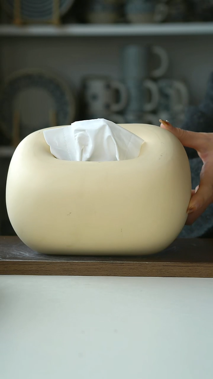 陶奶黄色面包纸巾盒17cm@4-2@微瑕