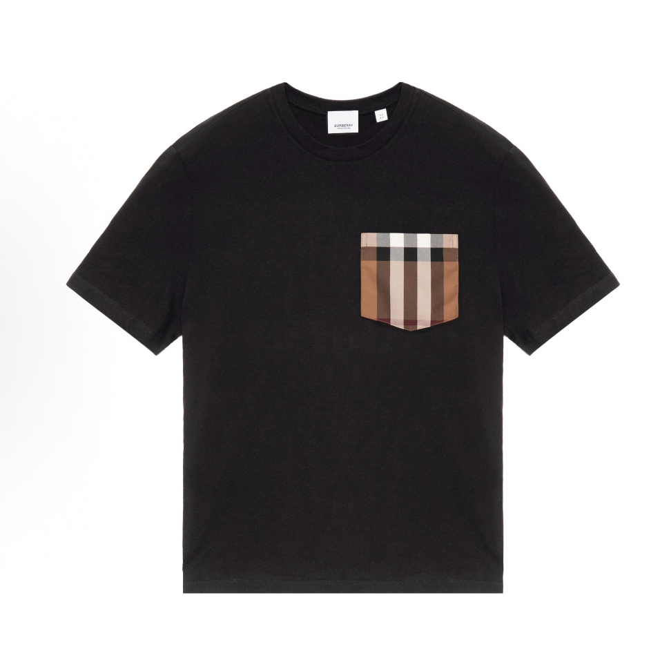 BURBERRY/博柏利格纹短袖口袋棉质宽松 落肩80449611