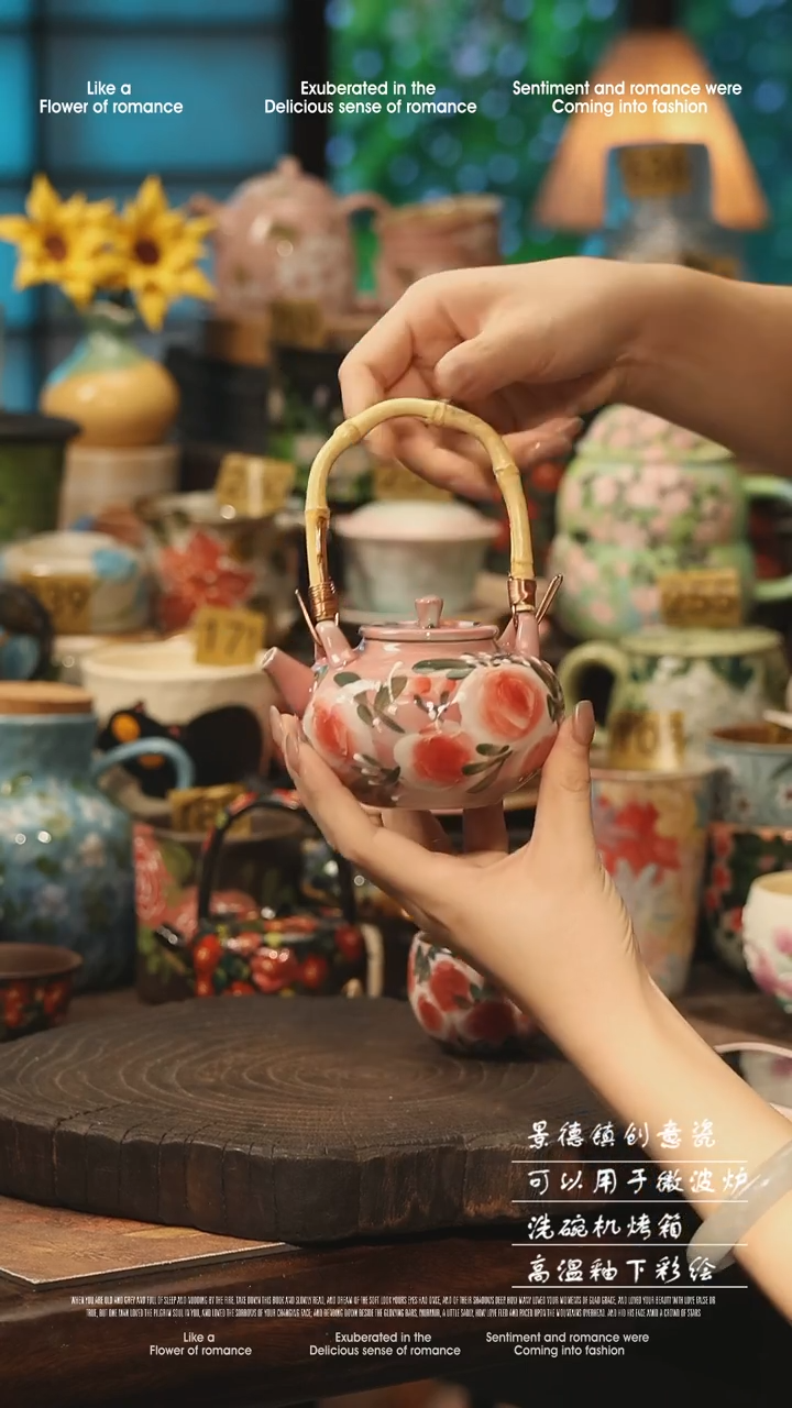 陶瓷景德镇高温釉下彩手工手绘款式