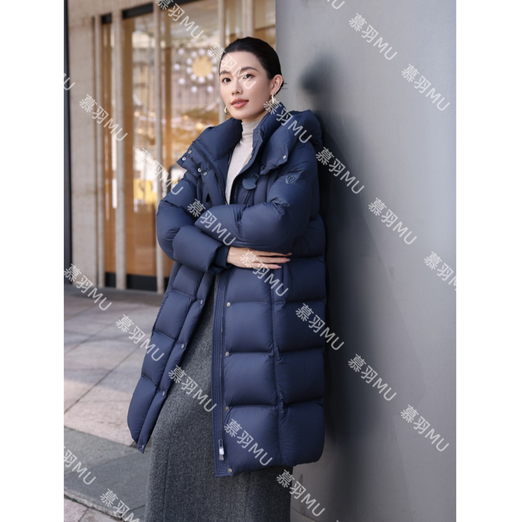 新国标95白鸭绒过膝长款羽绒服连帽加厚保暖冬装外套泡芙云朵高端