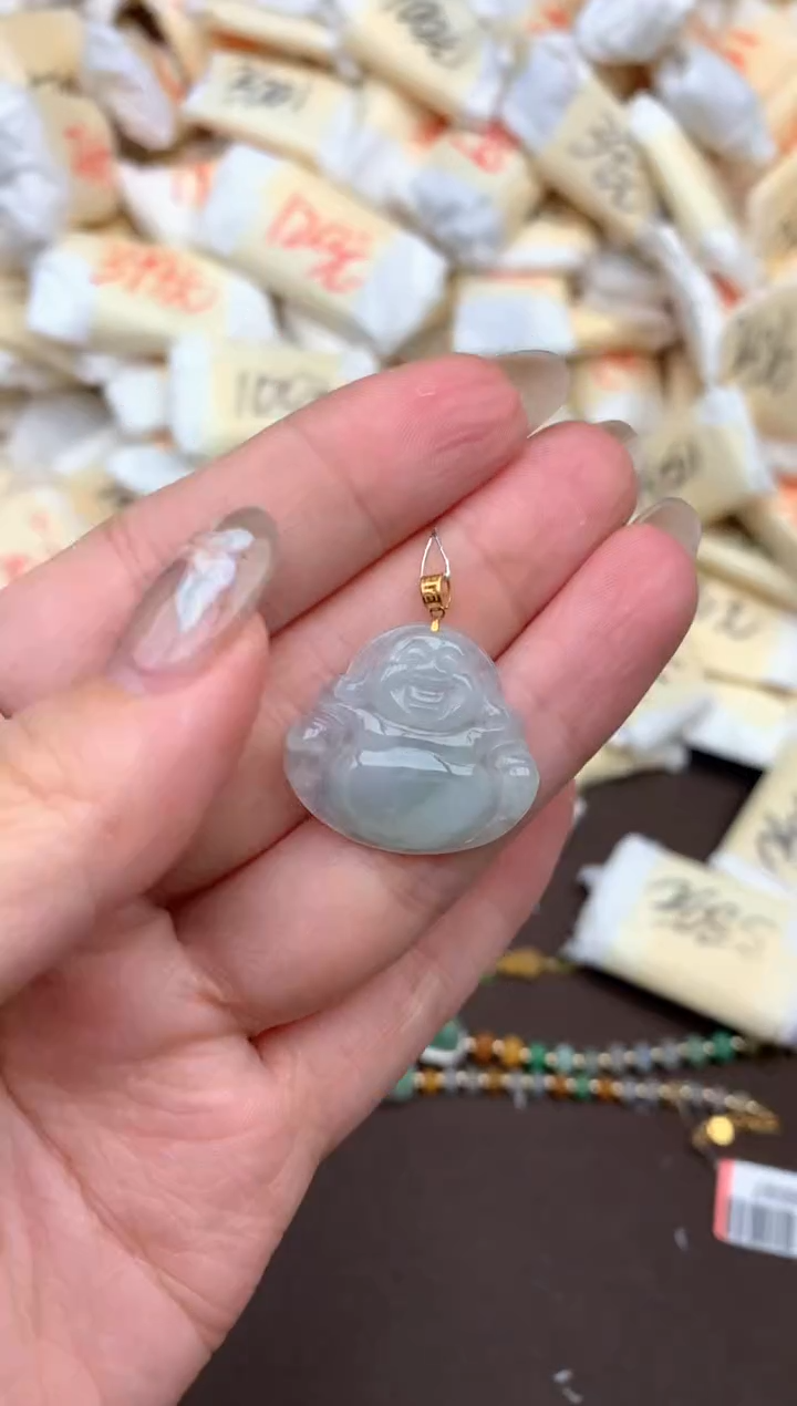 【闪购商品】翡翠挂件18K金镶嵌  一