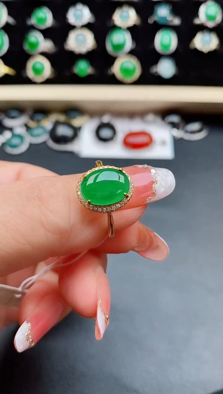 【闪购商品】翡翠戒指银S925镶嵌8508008