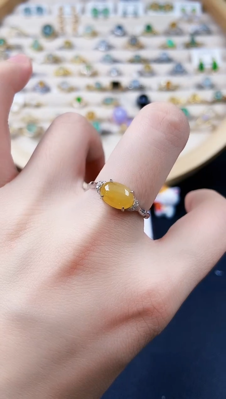 【闪购商品】翡翠戒指银S925镶嵌46464