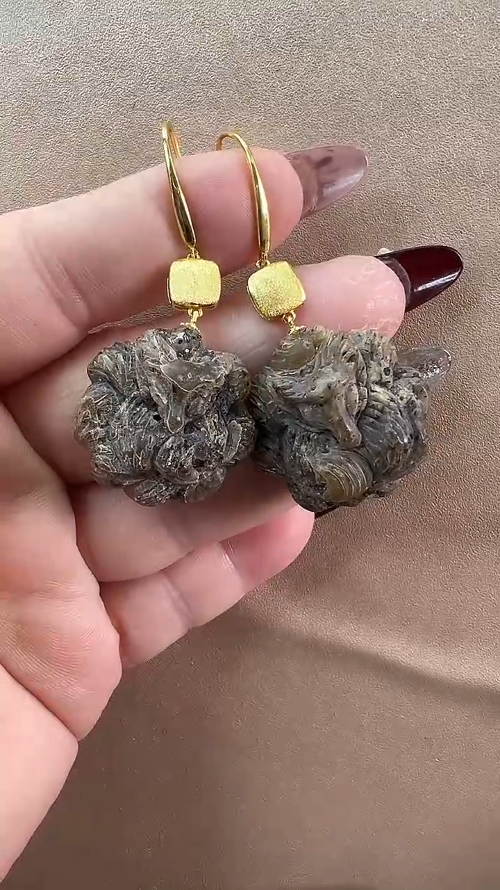 【闪购商品】琥珀耳饰未镶嵌耳环