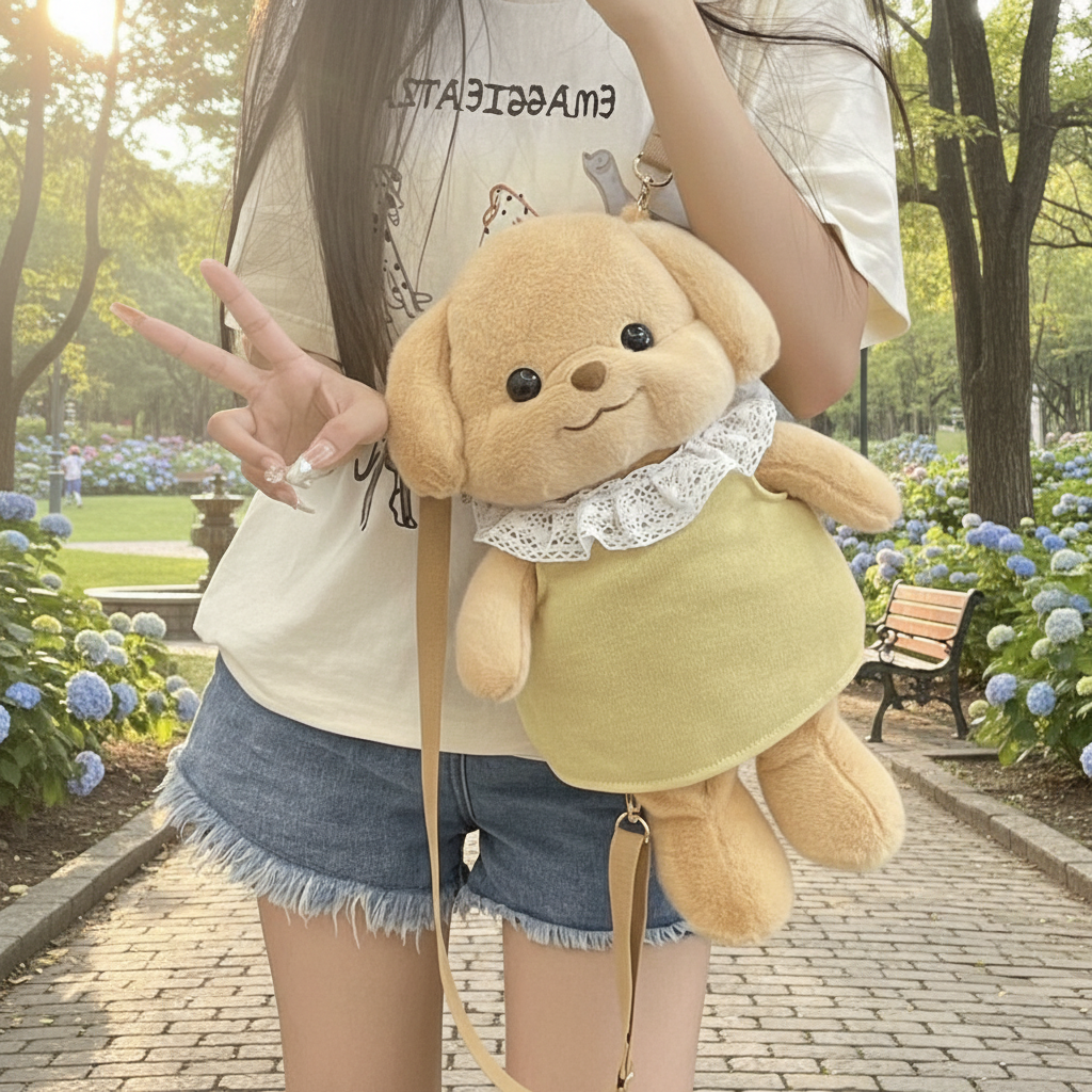 小鼻嘎贵宾犬双肩包玩偶包包狗狗毛绒玩具娃娃女生生日礼物高颜值