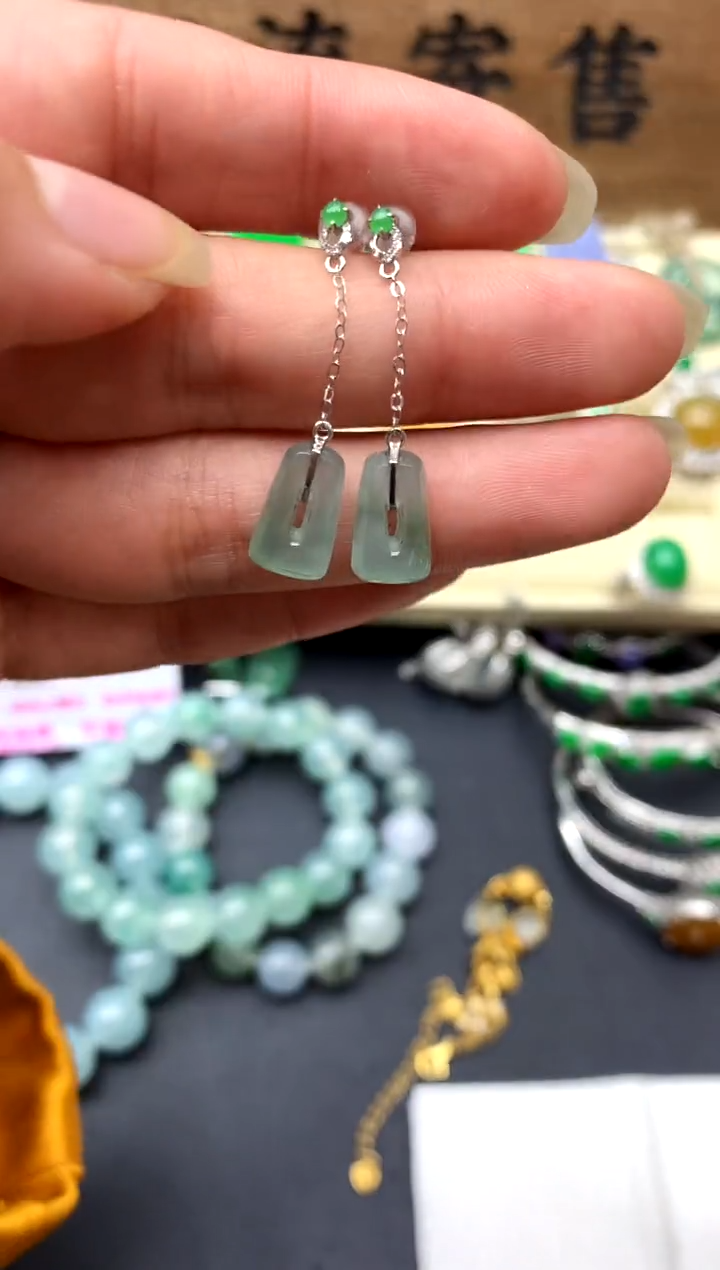 【闪购商品】翡翠耳饰18K金镶嵌161-中国好珍宝