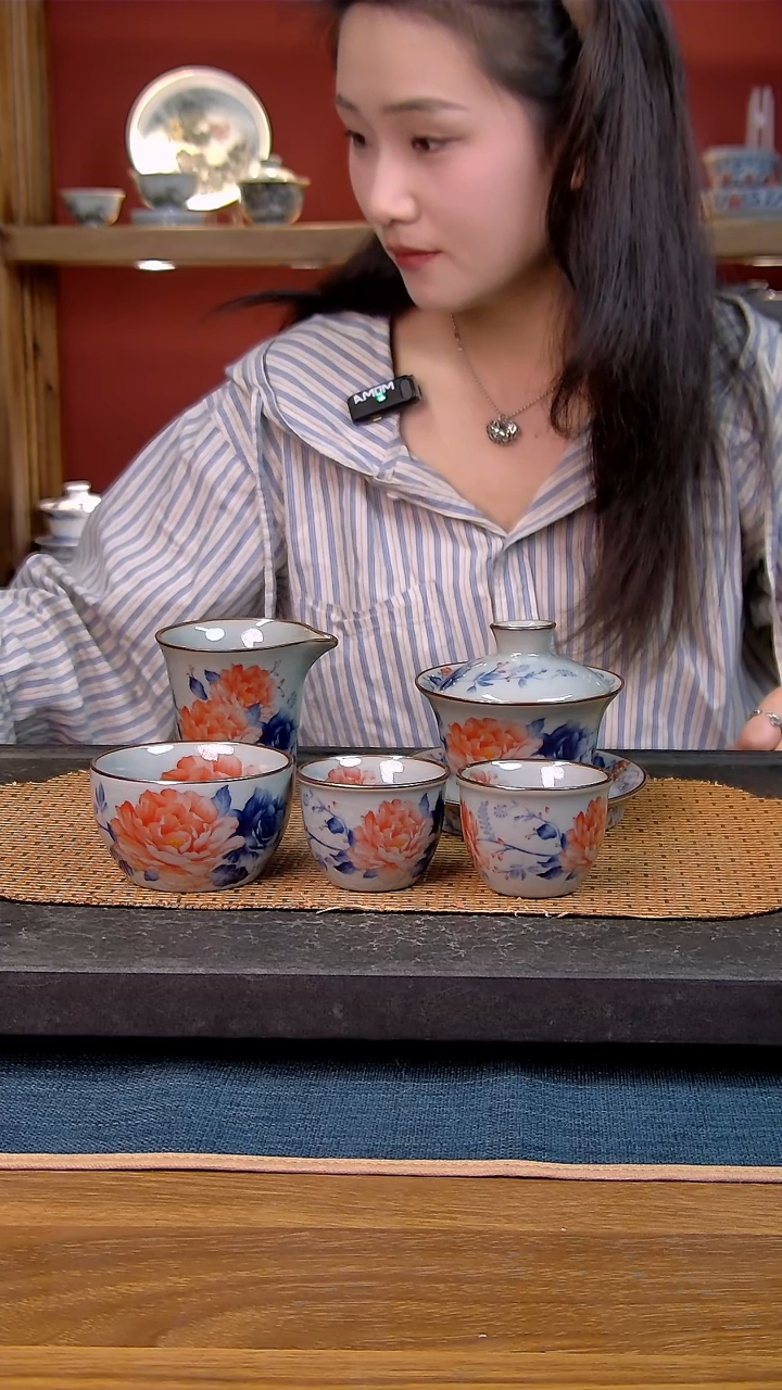 简装家用款5件套 老陶泥开片纹陶瓷茶具