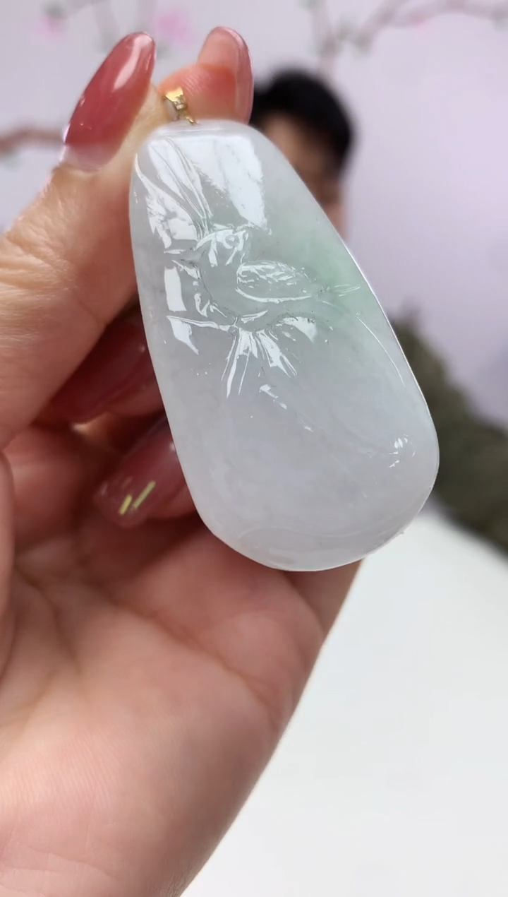 定制翡翠未镶嵌888xm-毛货喜上眉梢69赠金扣