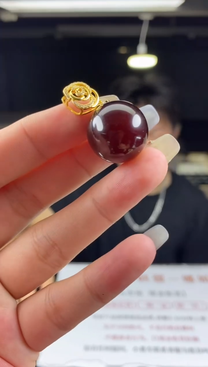 银S925镶嵌吊坠(不含链)琥珀多样性-吊坠-D7359