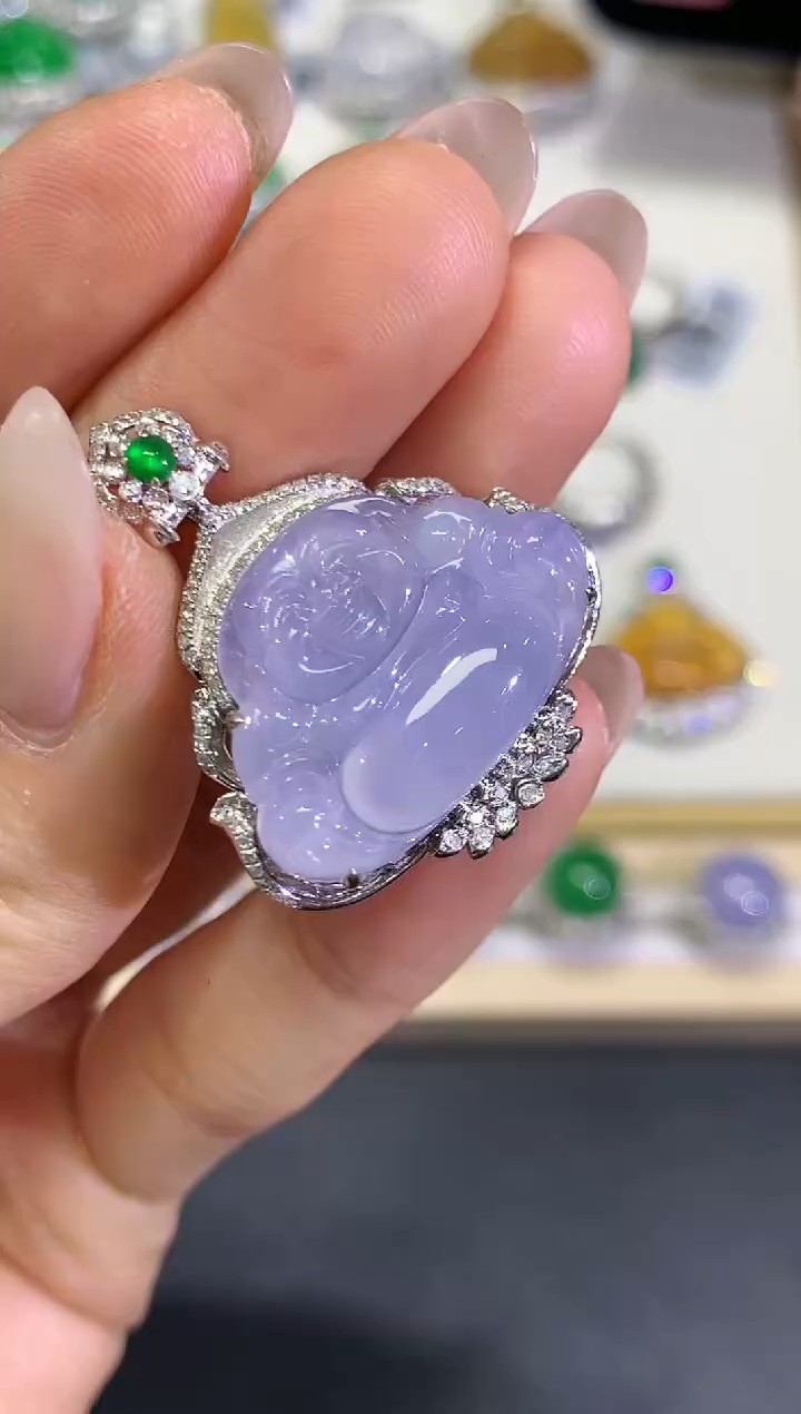 【闪购商品】翡翠颈饰18K金镶嵌团购27