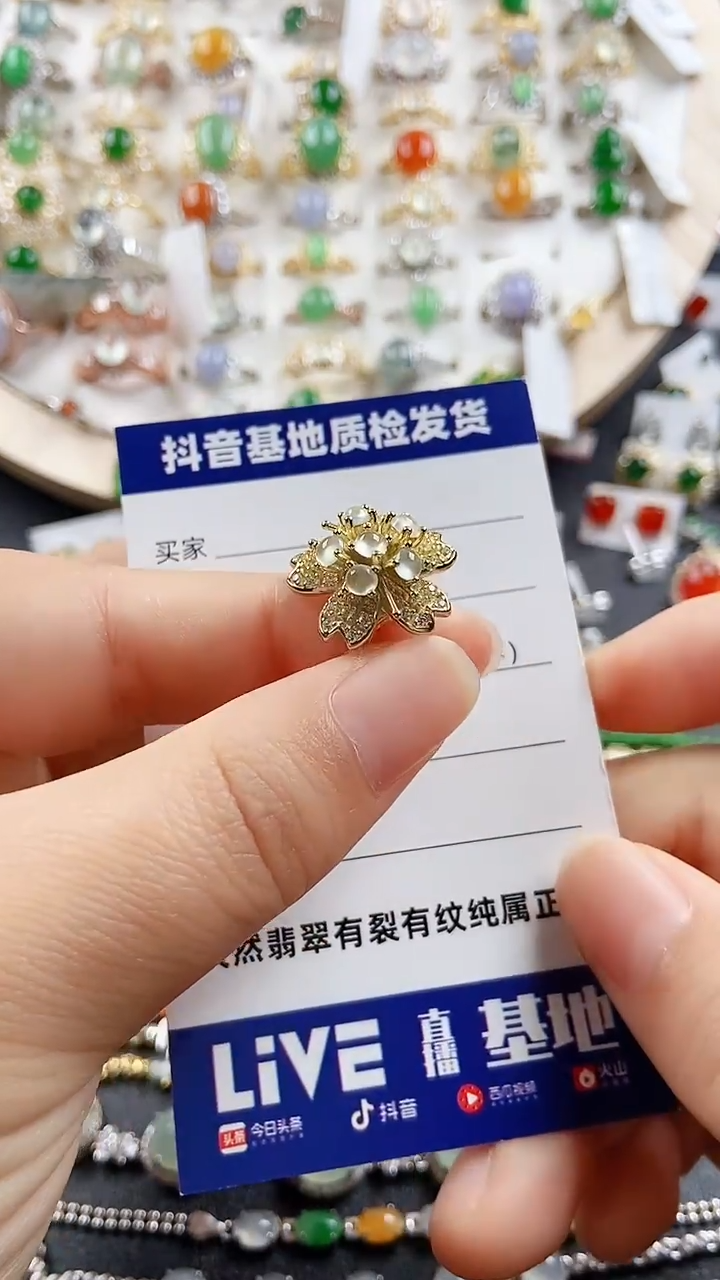 【闪购商品】翡翠戒指银S925镶嵌1111