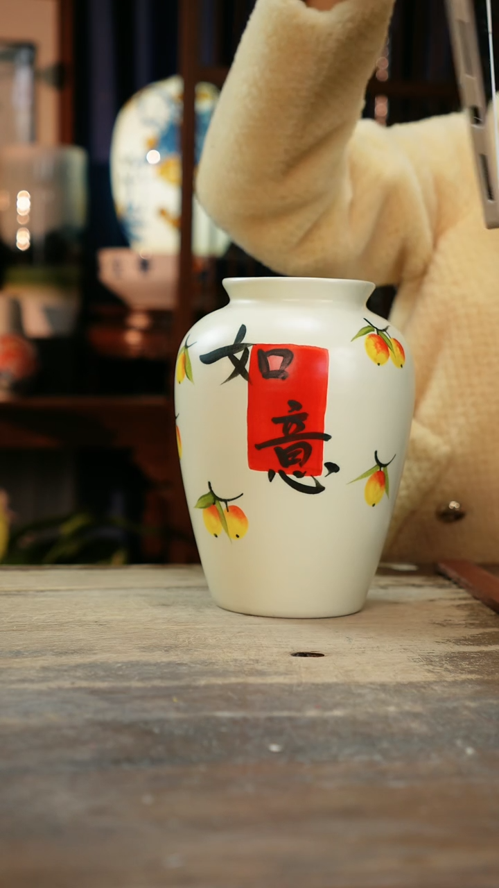 【闪购商品】瓷片景德镇纯手工釉下彩精品花瓶