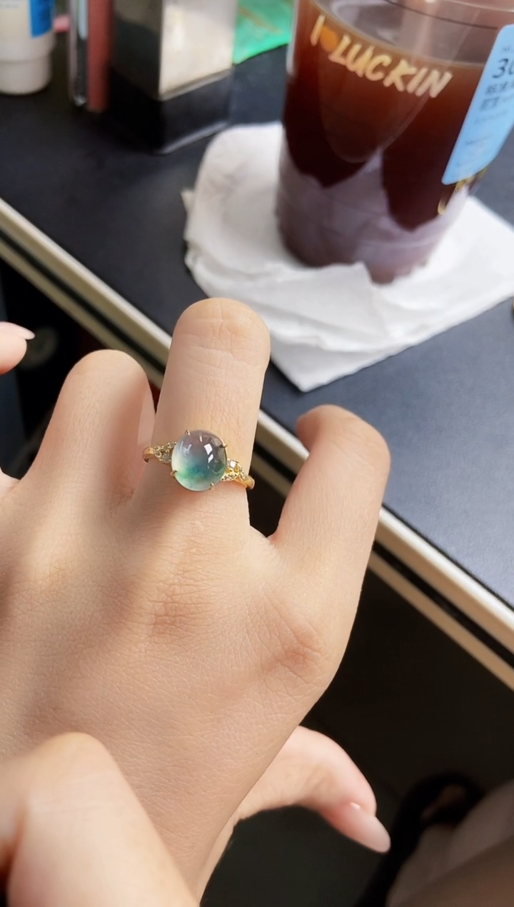 翡翠戒指银S925镶嵌21