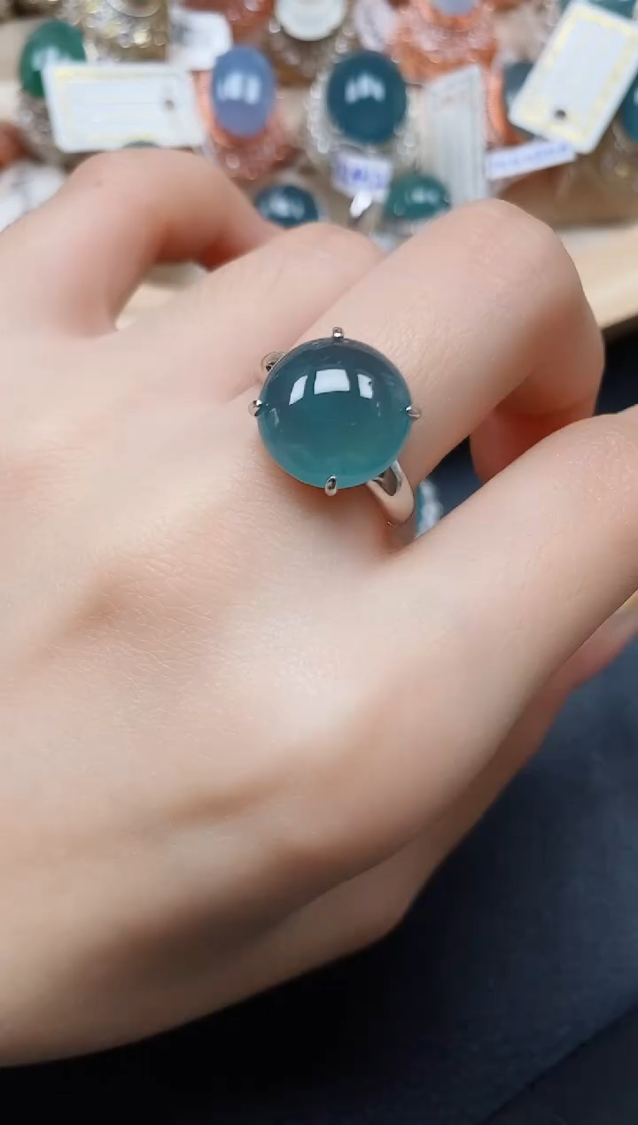 【闪购商品】翡翠戒指银S925镶嵌翡翠