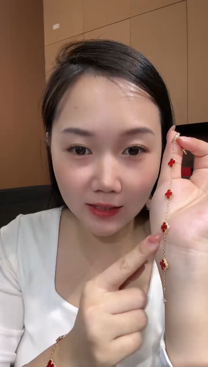 【闪购商品】玛瑙/玉髓手链18K金镶嵌红色k黄，小号五花手链GHJ