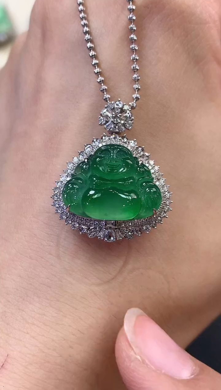 【闪购商品】翡翠吊坠(不含链)18K金镶嵌C48    