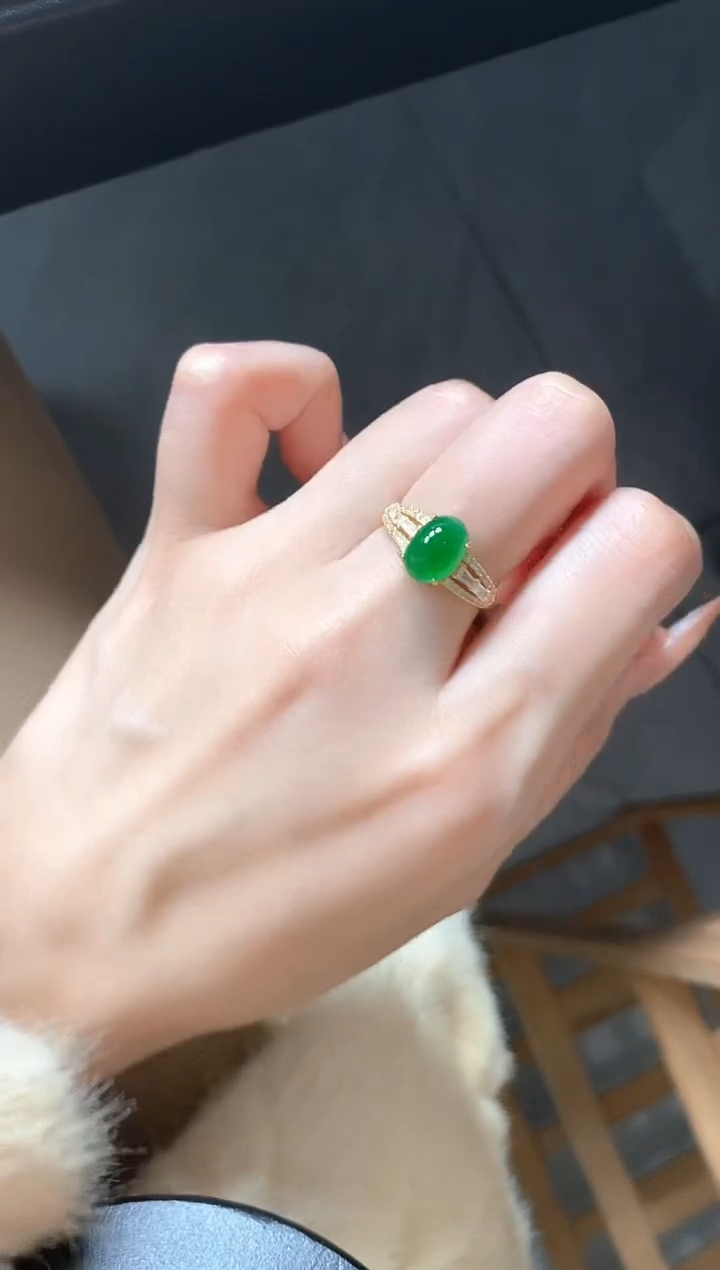 银S925镶嵌戒指翡翠1011