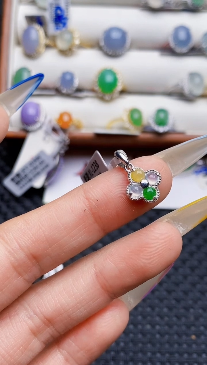 银S925镶嵌戒指翡翠5103