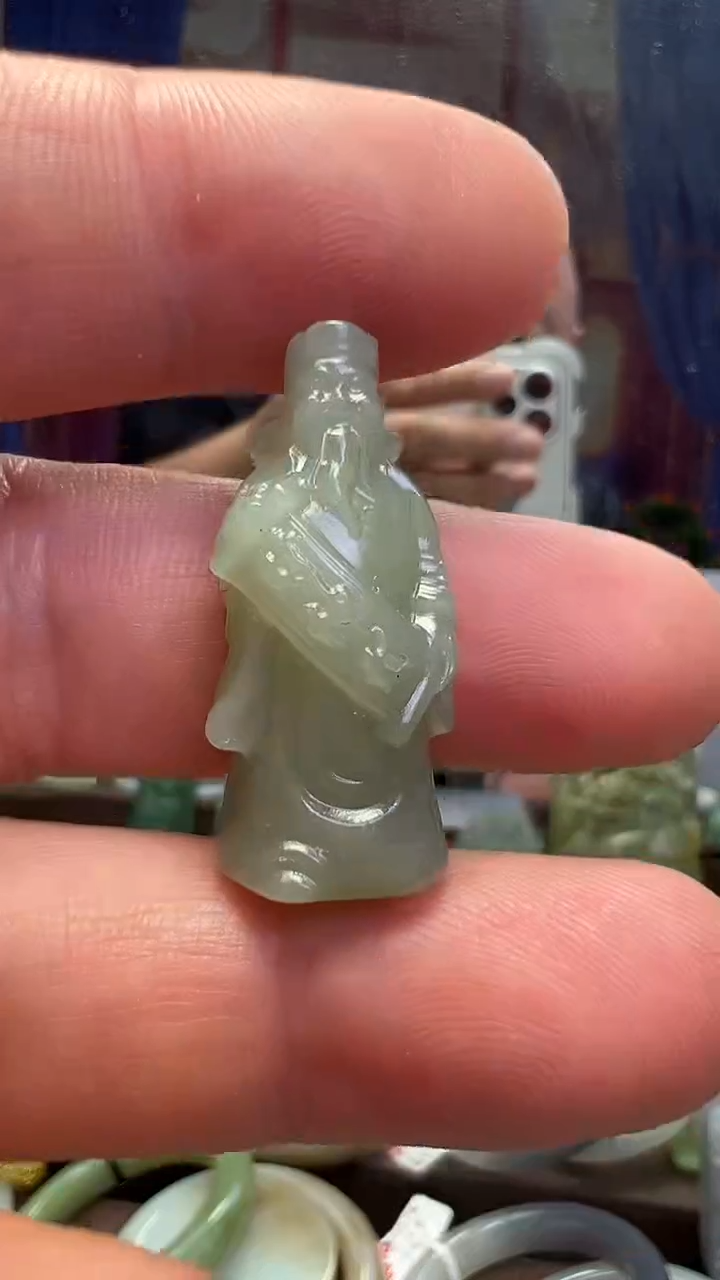 和田玉未镶嵌挂件财神到