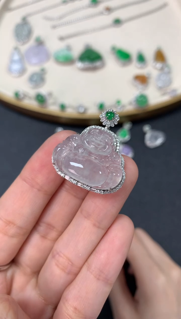 【闪购商品】翡翠吊坠(不含链)18K金镶嵌4980