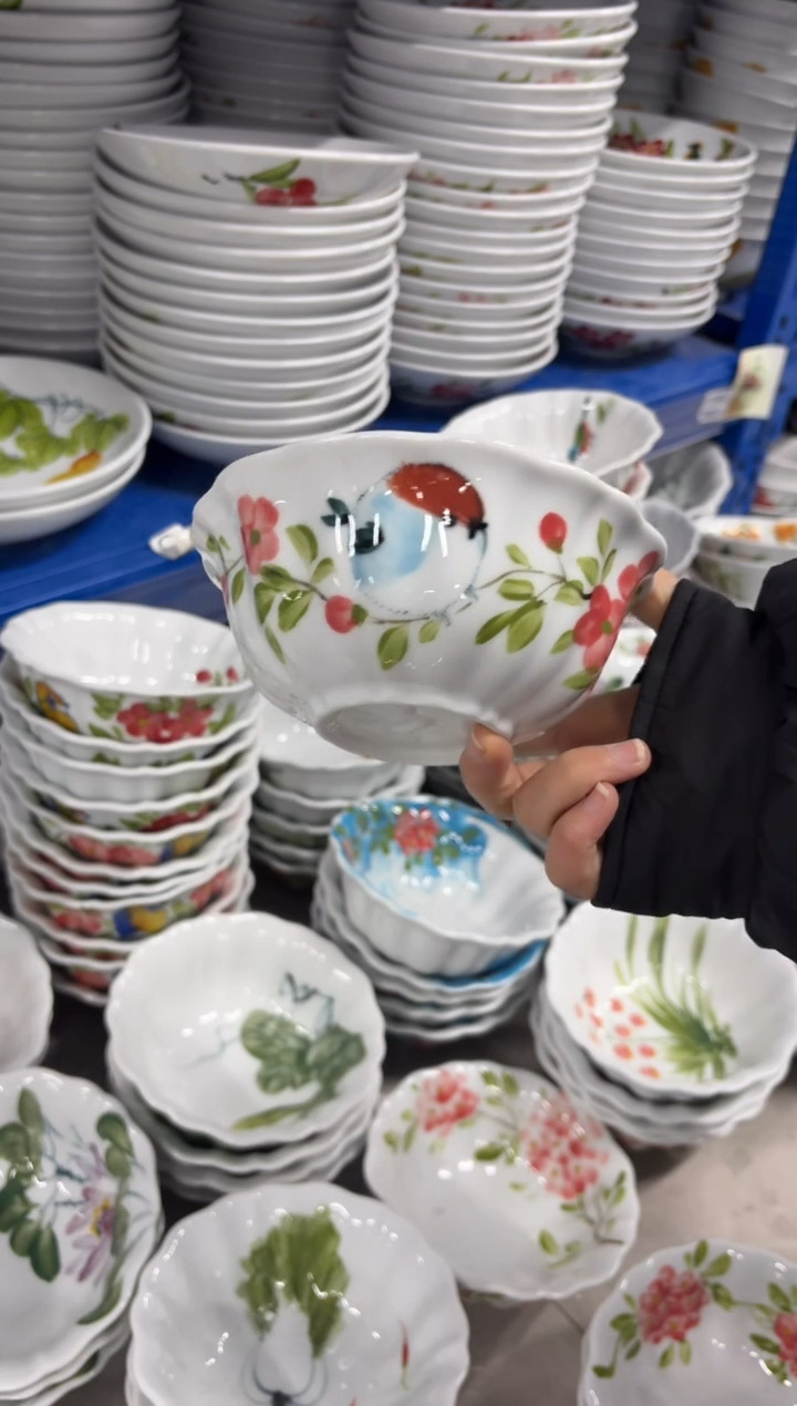 景德镇高温陶瓷食品级手绘釉中彩-花边碗