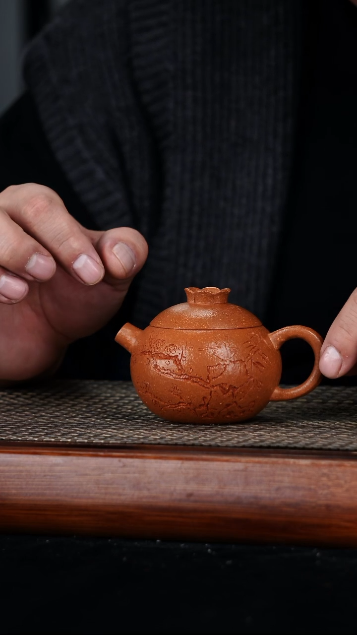 茶壶紫砂原矿黄降坡泥壶150cc