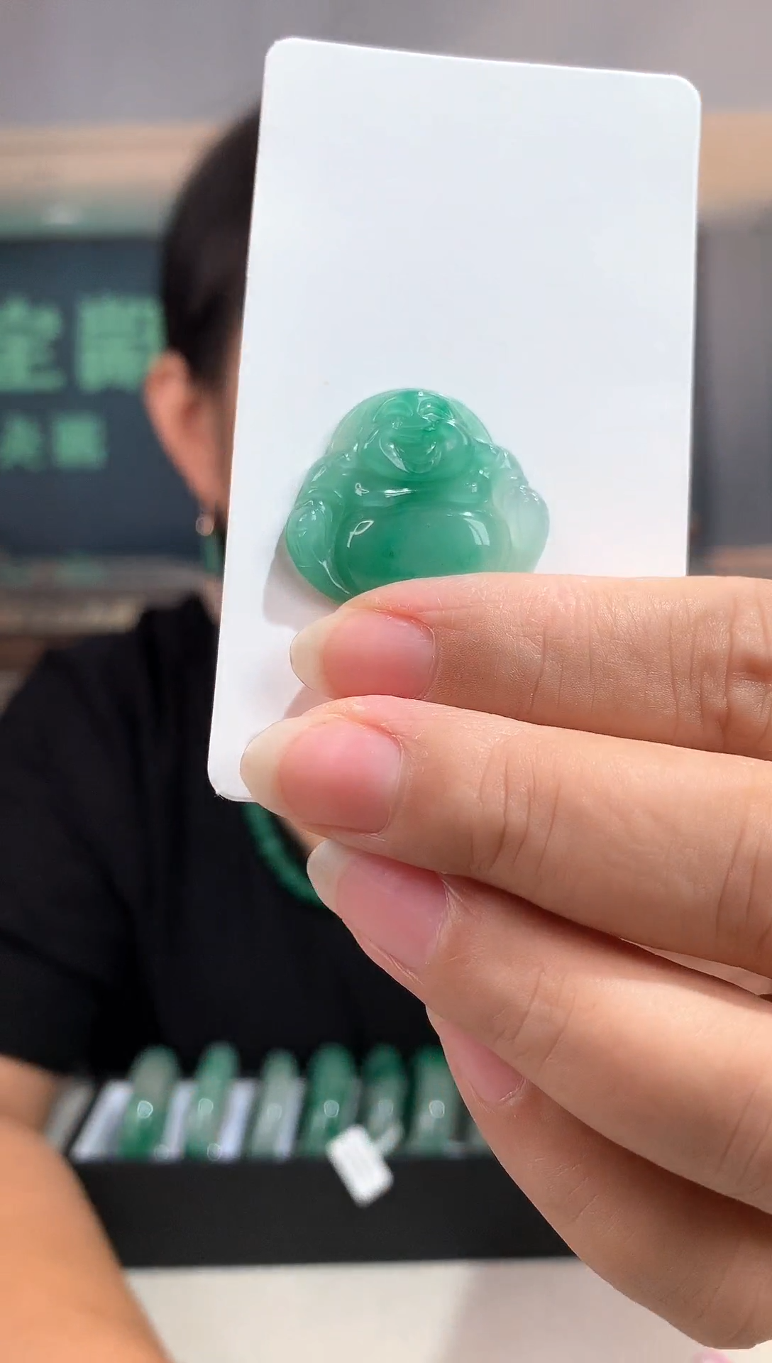 未镶嵌吊坠石英质玉（非洲翠）精品非洲翠佛公