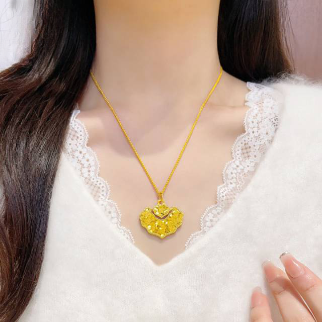 铜合金吊坠 铜合金吊坠 新中式碎冰冰福字如意锁吊坠（单独吊坠