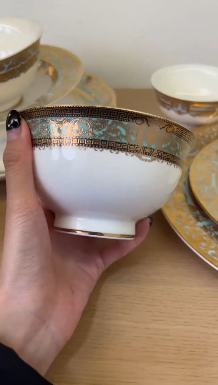 瓷片小***75寸高脚碗4个一单