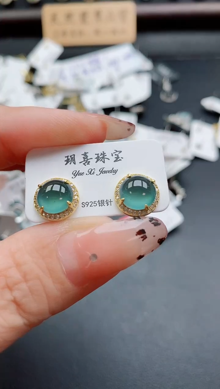 银S925镶嵌戒指翡翠1