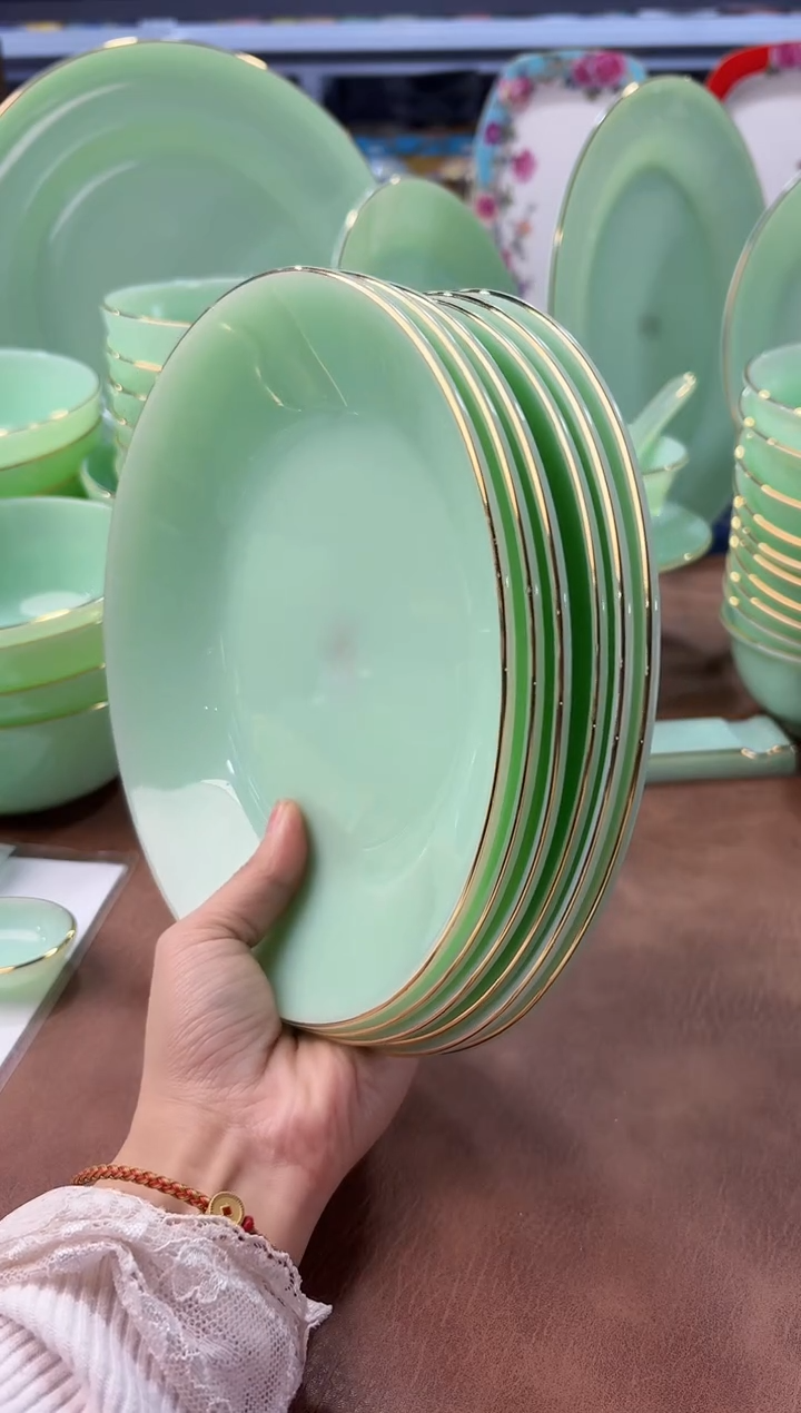 玉瓷  8英寸深盘6个景德镇陶瓷