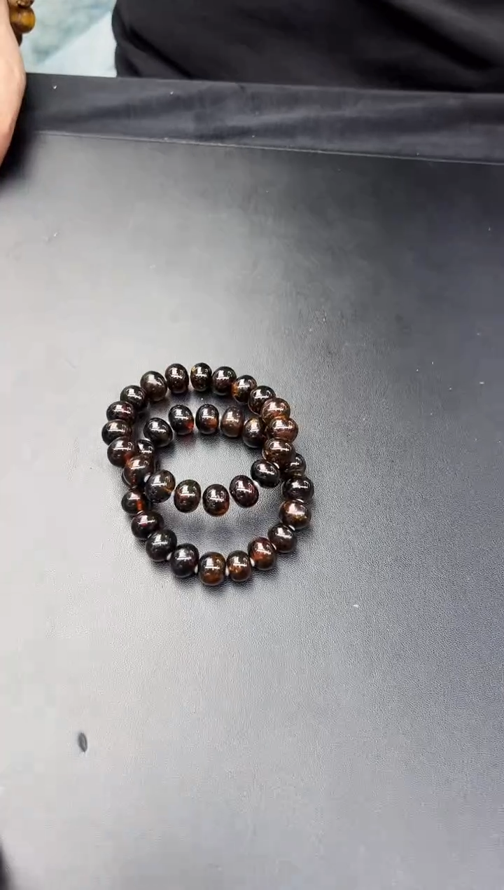 未镶嵌琥珀裸石抚顺手串 HC0730-12 多样性发其一