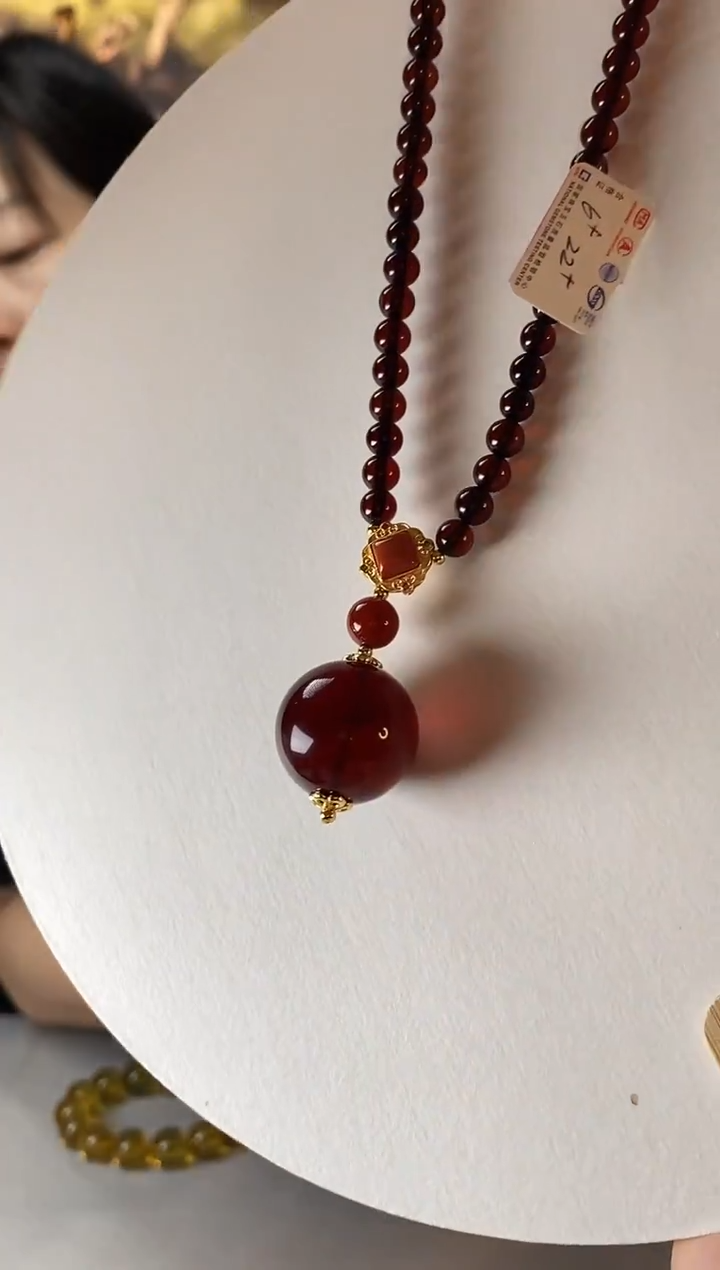 【闪购商品】琥珀颈饰未镶嵌血珀链子6+22单珠