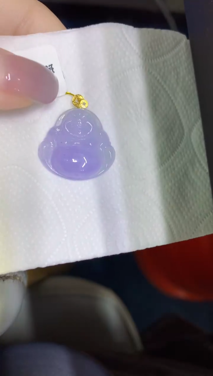 颈饰18K金镶嵌翡翠缅甸天然翡翠A货