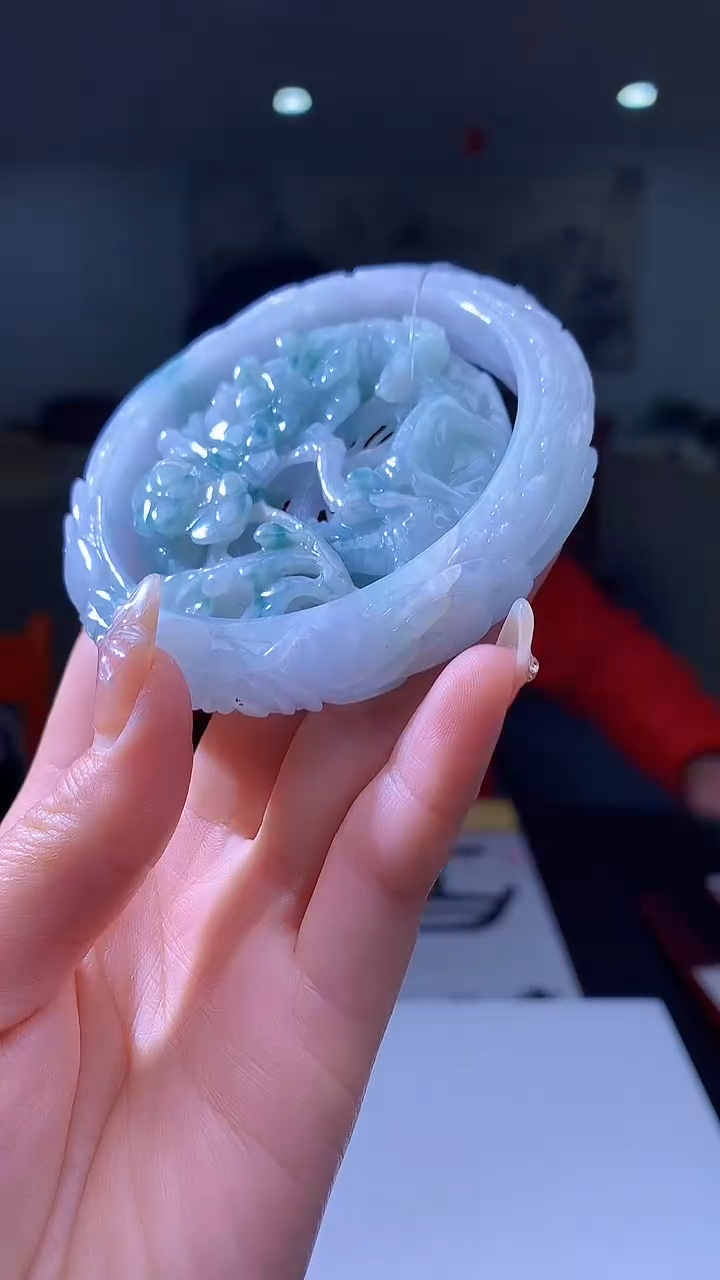 【闪购商品】定制翡翠未镶嵌8018jj-毛货套镯70（61圈）