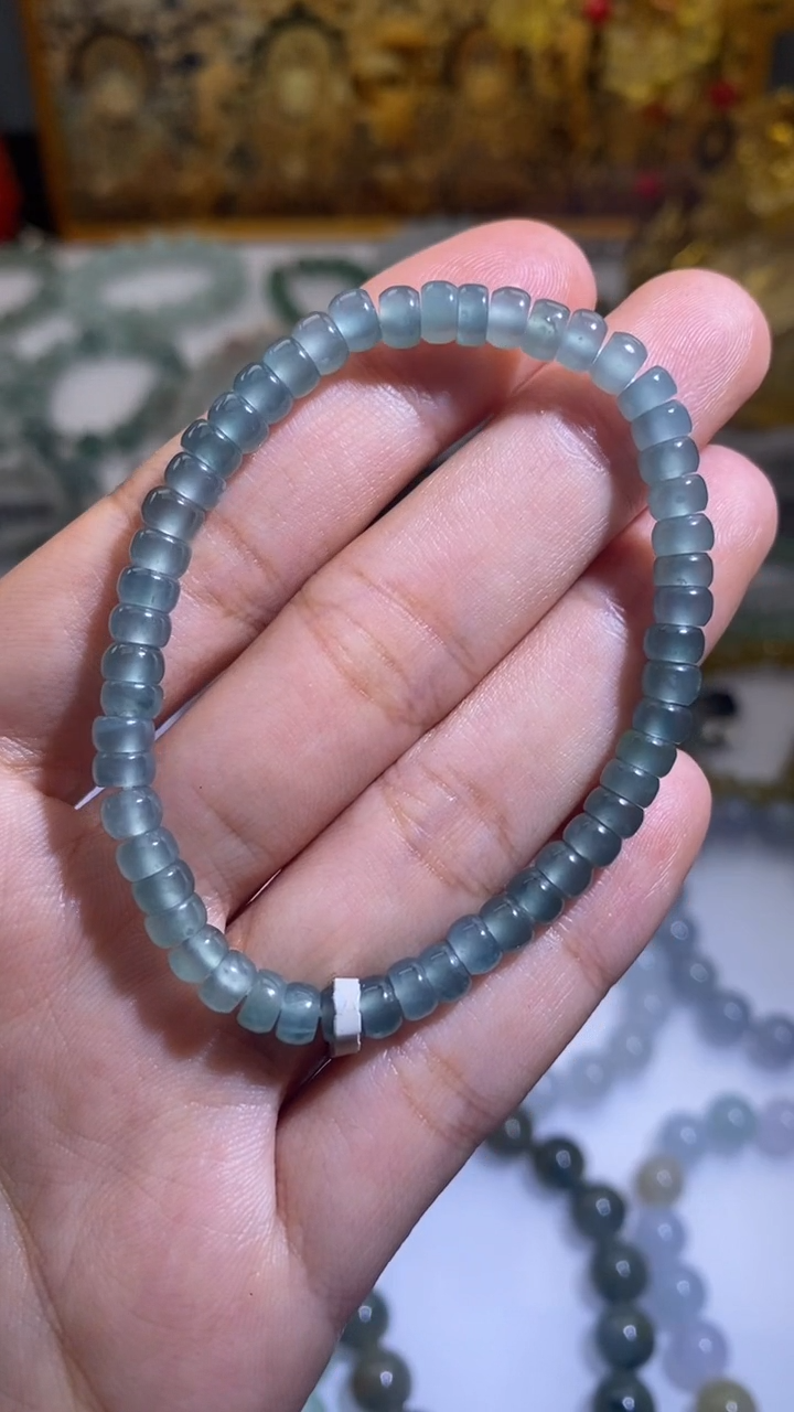 未镶嵌手链翡翠天然翡翠a货 蓝冰