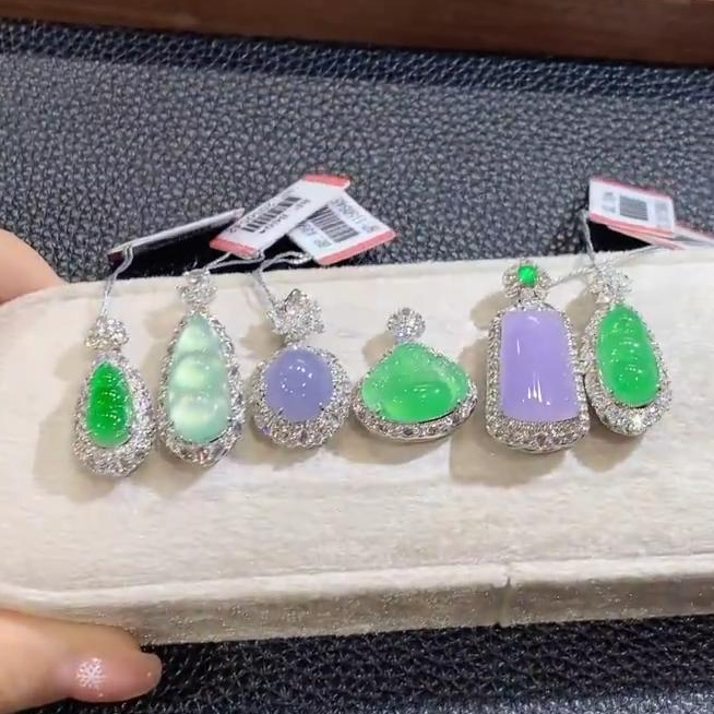 【云中意】18K金 翡翠吊坠彩虹盘(不含链)多样性发一件-wxy-7