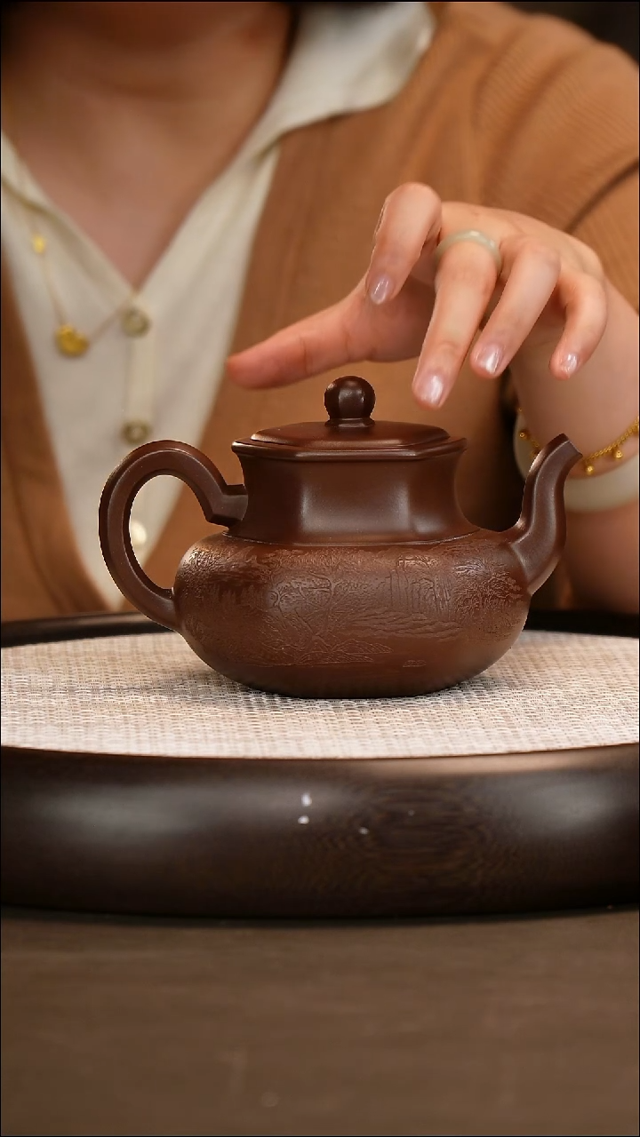 茶壶紫砂耿浩 底槽清 大萍聚 450cc