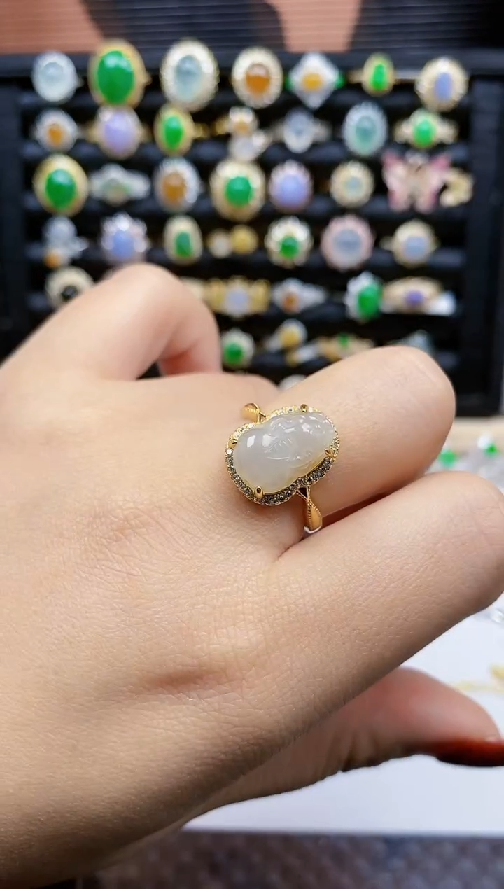 银S925镶嵌戒指翡翠12