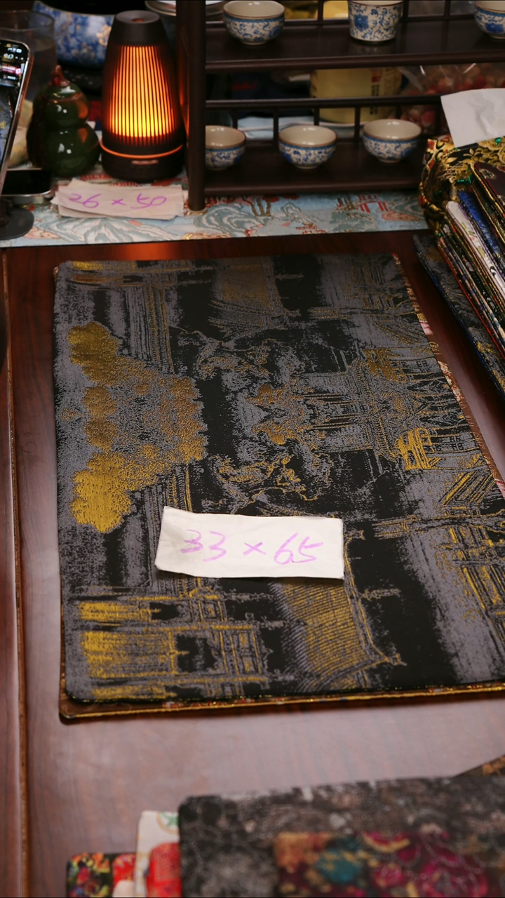 【西阵织汉宫秋月B双面】中国风干泡织锦茶席33*65