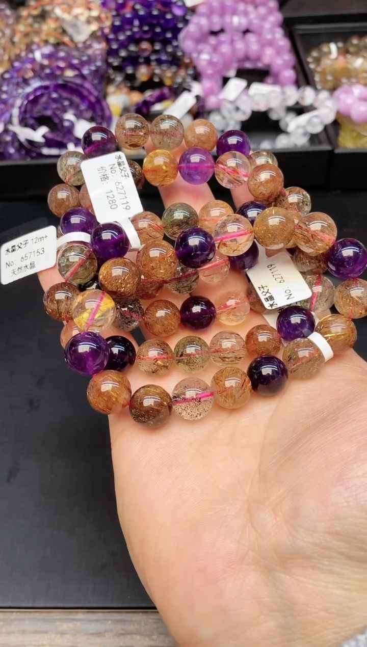 【闪购商品】水晶手链未镶嵌A50 满矿超七 12mm 多样性发其一