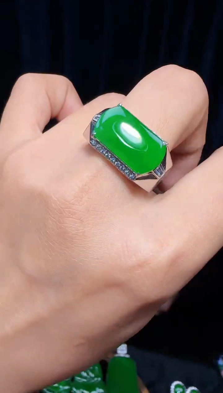 未镶嵌定制翡翠翡翠戒指134