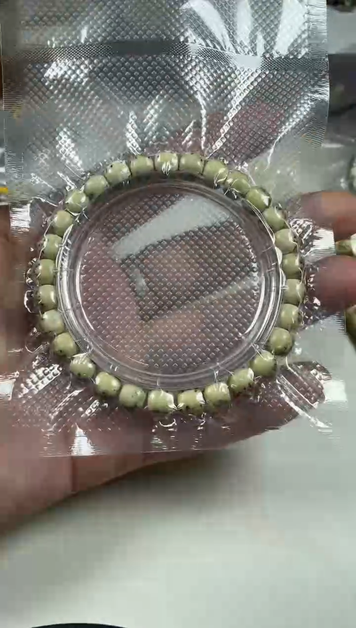 手串星月菩提微氧化原生态石玉料河豚单圈8*7