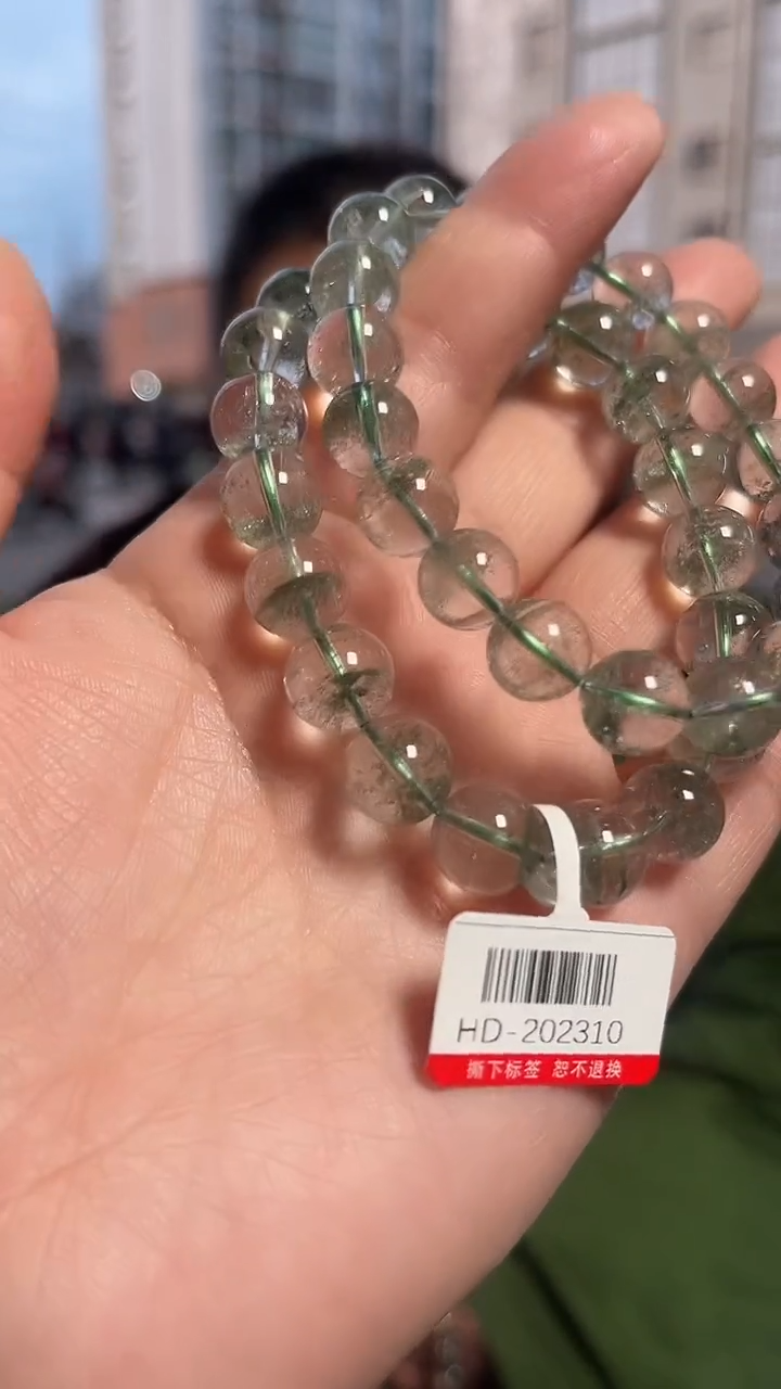 【闪购商品】绿水晶手链未镶嵌天然绿幽灵手串多样性发一10mm