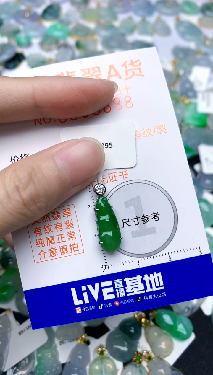 颈饰银S925镶嵌翡翠天然A货翡翠
