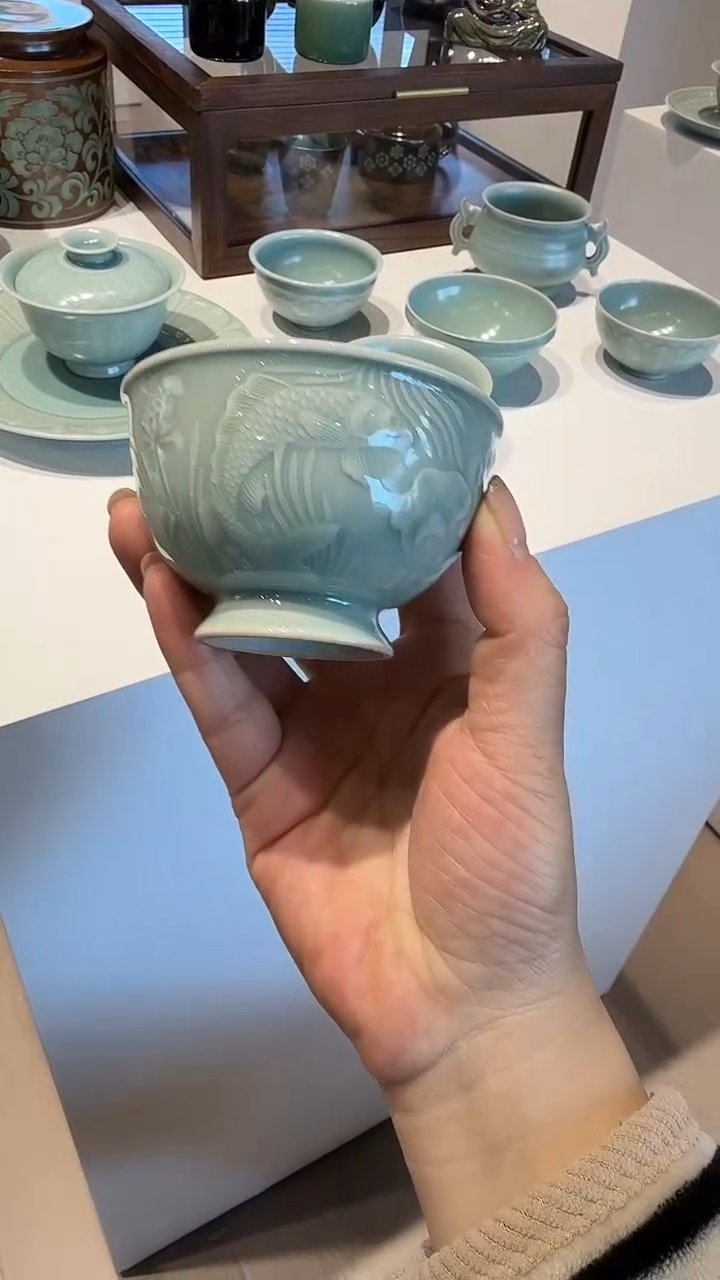 青瓷手工茶器包邮